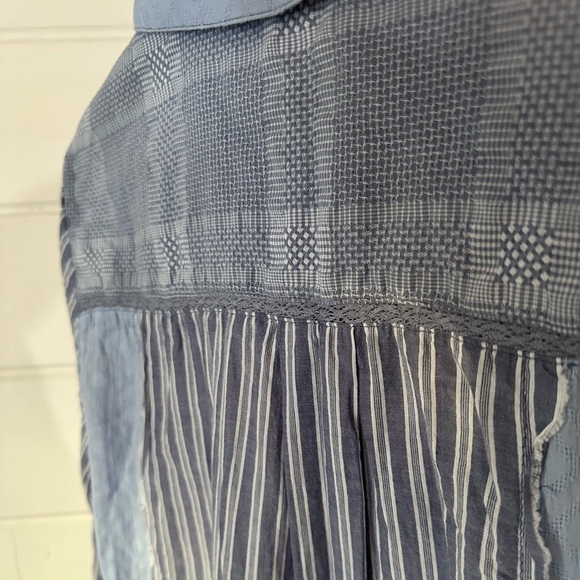 Sundance Mariel Tunic Patchwork Gauzy Oversized Boho Button Down Blouse Top XS - Picture 16 of 16